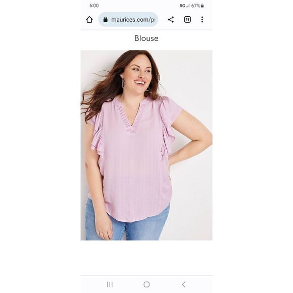 Maurices Flutter Sleeve Blouse Womens SZ M NWT - Picture 6 of 6